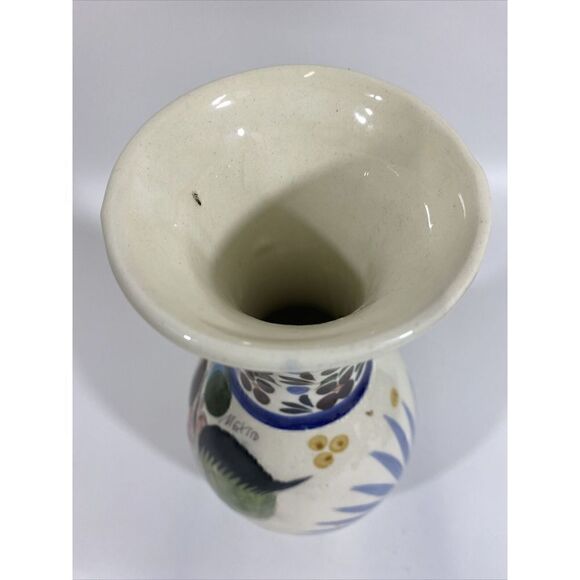 Large Vintage Mexican Tonala Folk Art Pottery Vase 12” - Picture 8 of 9